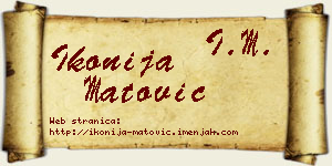 Ikonija Matović vizit kartica